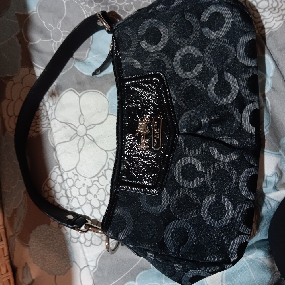 Coach Black and Gray Signature Bag